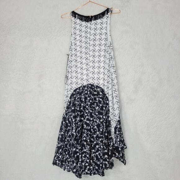 Eva Franco Claire Fringe Swing Hem High Low Knee Length Dress 8 - Picture 3 of 9